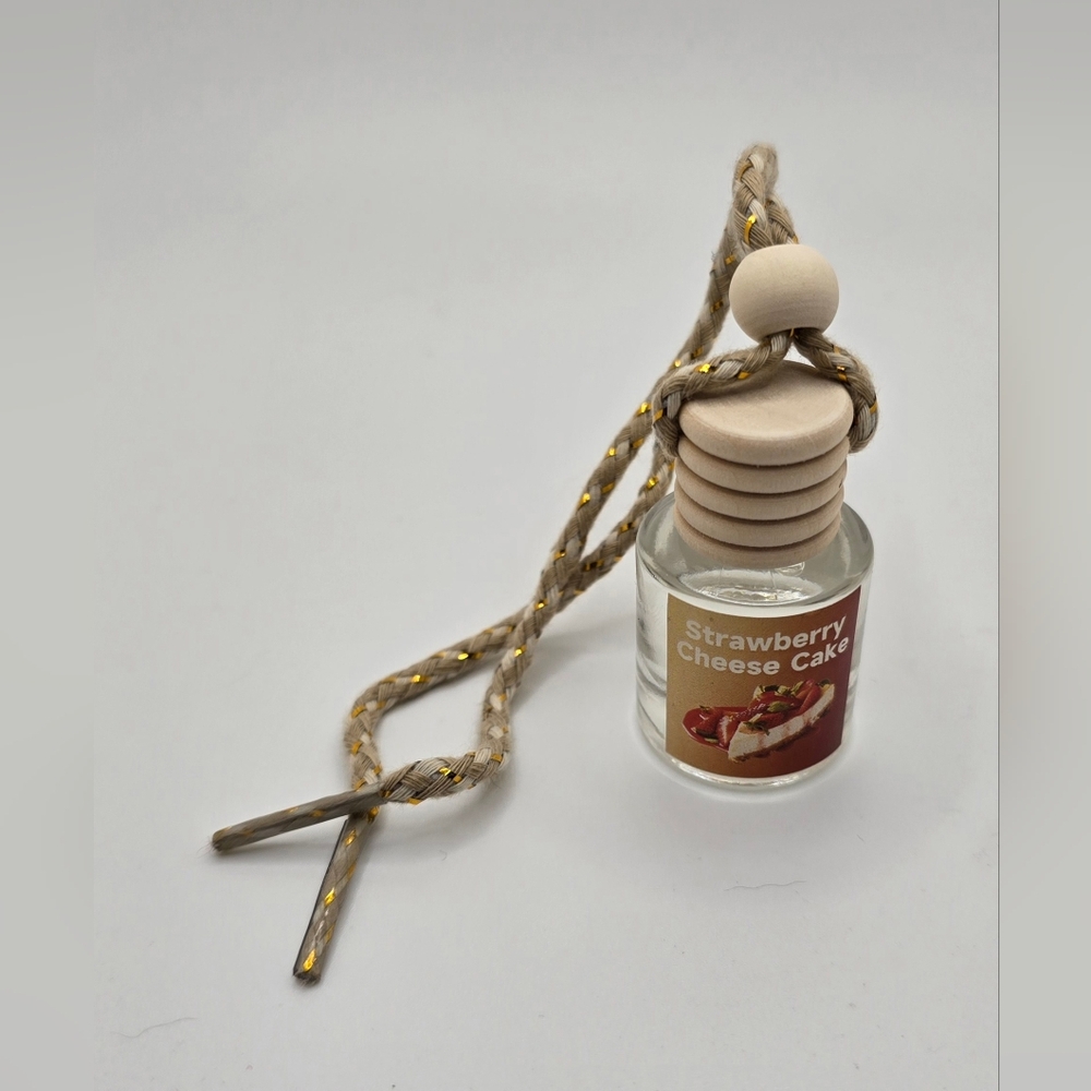 Hanging Car Air Freshener Strawberry Cheesecake Scent Diffuser 8ml Size